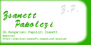 zsanett papolczi business card